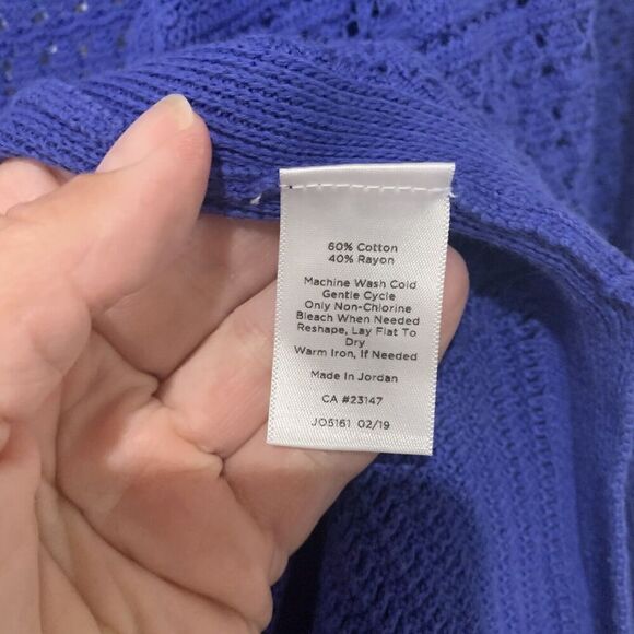 Talbots | Cardigan 3/4 Sleeves Open Front Blue Purple Plus- Size 3x Petite - Picture 5 of 7